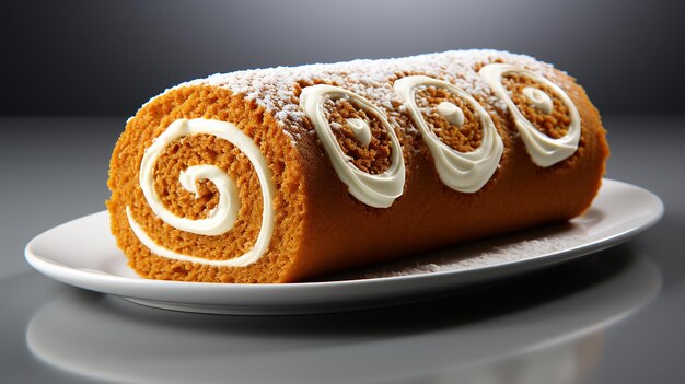 Rollos de pastel de calabaza con relleno de queso con crema