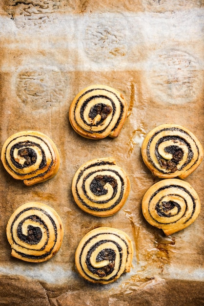 Rollos de pastelería francesa listos para comer frescos