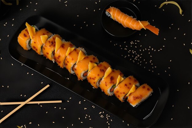 Rollos de sushi delicados