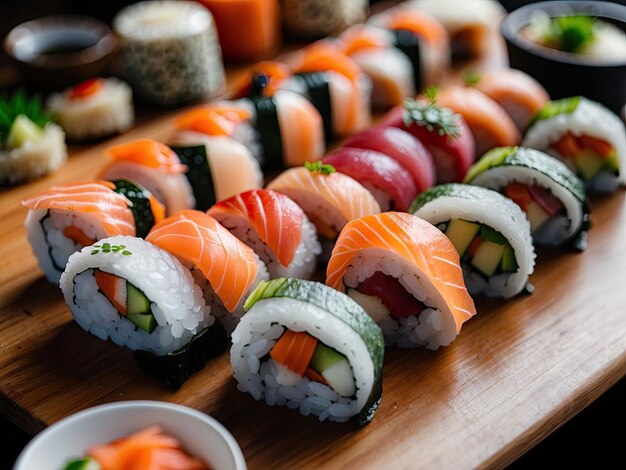 Rollos de sushi con un revestimiento único y artístico