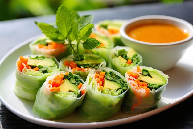 Rollos De Verano De Aguacate Bocadillos Saludables Comida