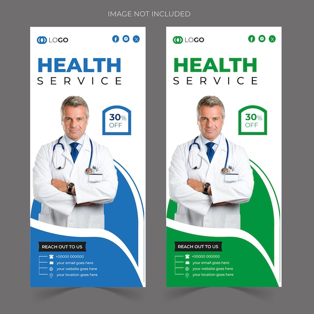 Rollup-Banner-Design für medizinische Gesundheitsdienste