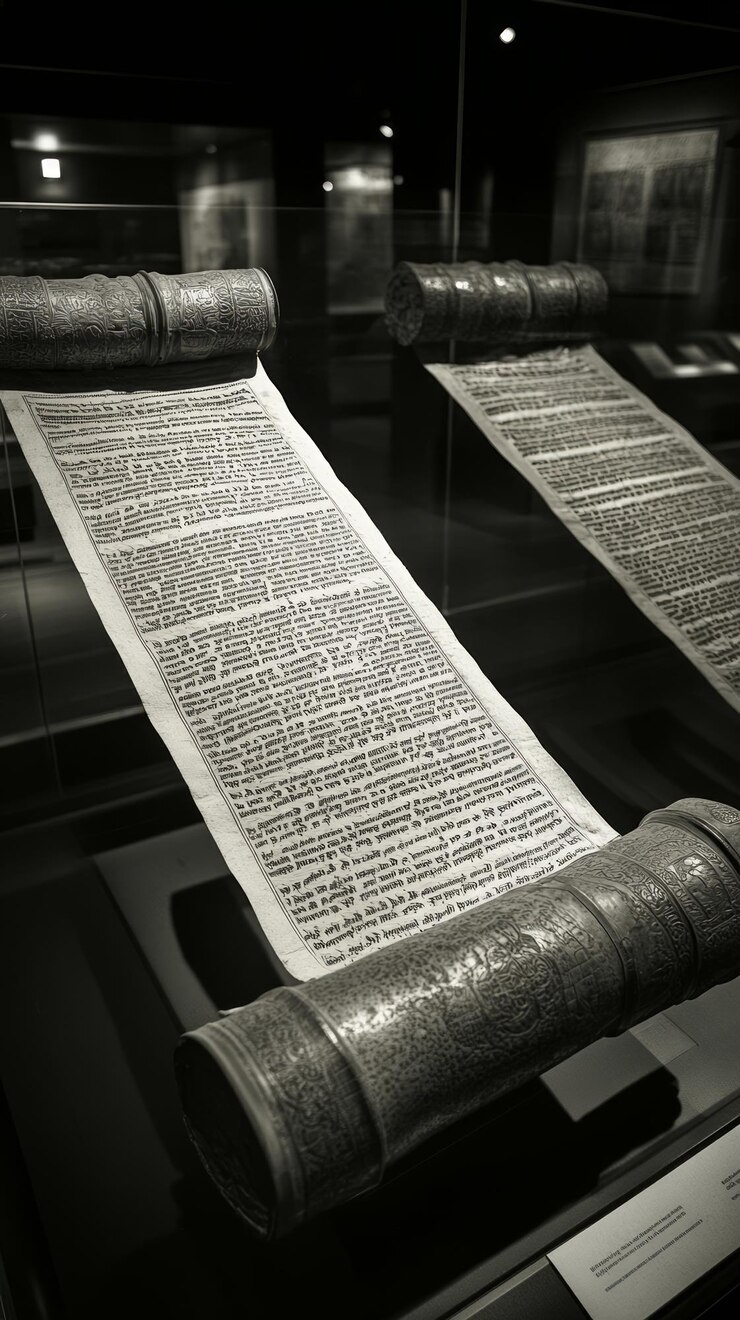 Foto rolo da torá texto antigo judaísmo religião símbolo espiritual