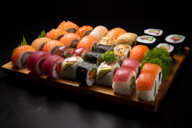 Rolo de variedade de sushi Gerar Ai