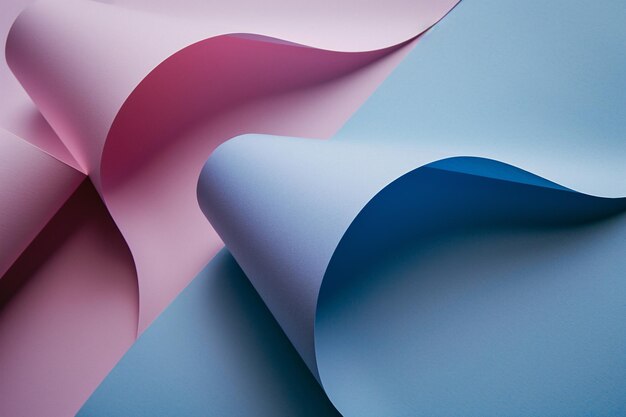 Foto rolos de papel coloridos em azul, rosa e roxo