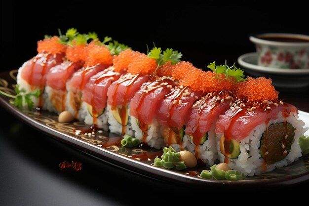 Rolos de Sushi com Maguro