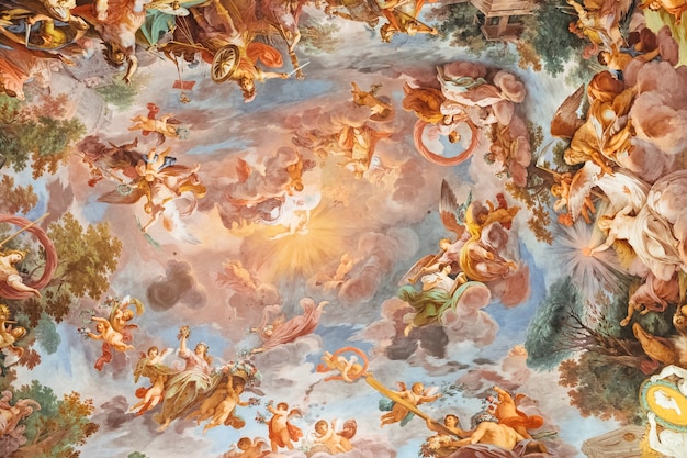 Roma, Itália - 22 de junho de 2018: afresco de arte na Galleria Borghese de Villa Borghese