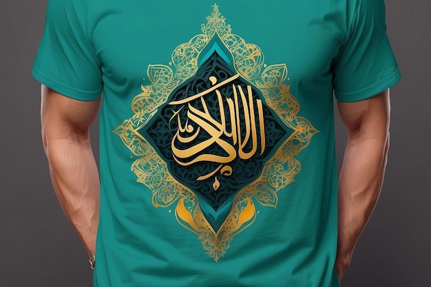 Romadan mubarak desenho de camiseta de caligrafia árabe