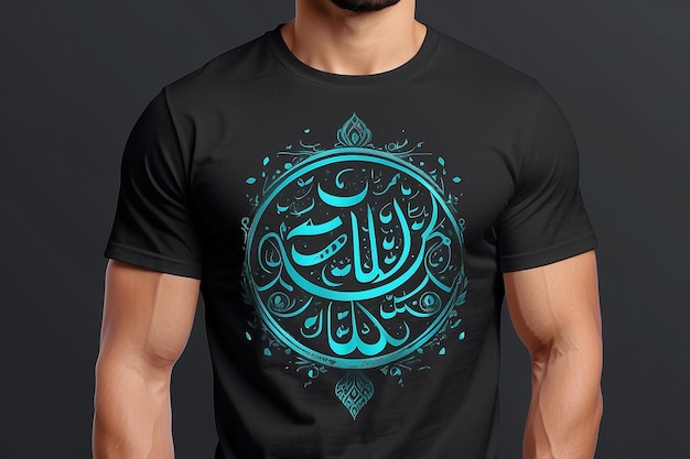 Romadan mubarak desenho de camiseta de caligrafia árabe