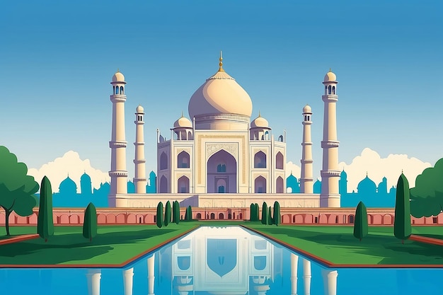 ROMADAN Mubarak Taj Mahal Vektor-Illustrationsdesign der islamischen Moschee-Logo