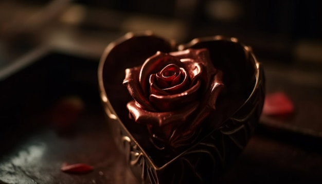 El romance florece con chocolate, un regalo de amor generado por IA