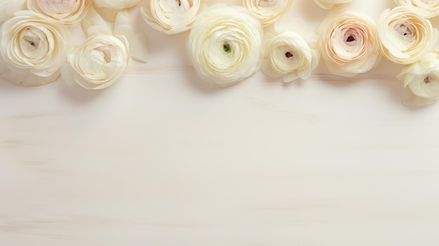 Foto romantic cream ranunculus eine gotische ästhetische wohnung mit kopierplatz