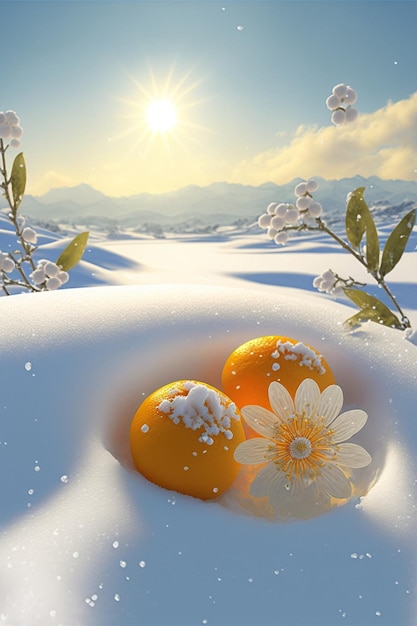 Romántica y hermosa escena de nieve Hermoso camino nevado Generativo Ai