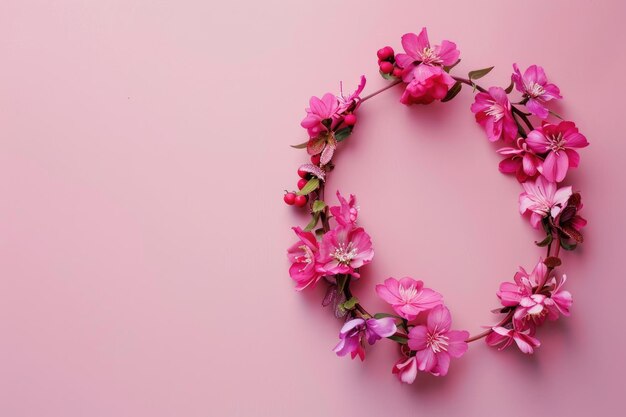 Romántico Flatlay Femenino con Marco Floral y Espacio de Copia Perfecto para el Día de las Madres Día de San Valentín