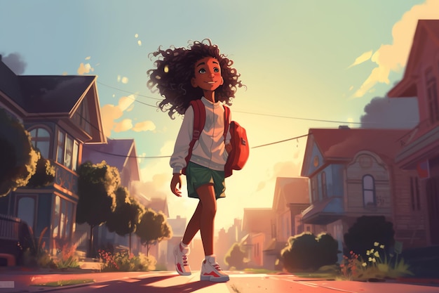 Romántico Regreso a la escuela Hermosas obras de arte de anime