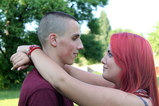 Foto romantik im park