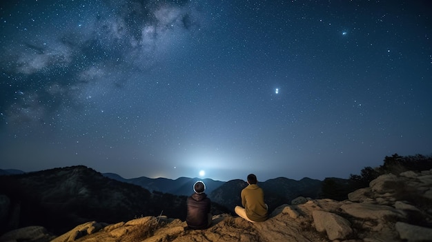 Romantik unter dem Sternenhimmel Generative KI