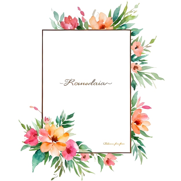 romantische Aquarell-Hochzeitseinladung und Menüvorlage