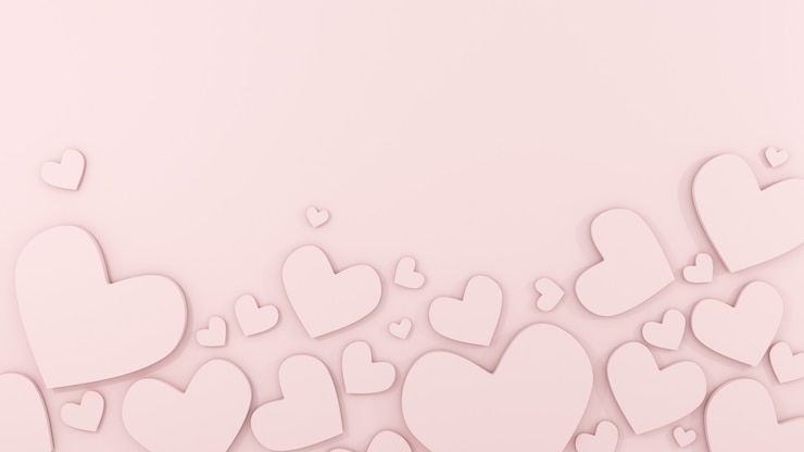 Foto romantische grußkarte mit rosa herzen und podium für valentinstag d rendern