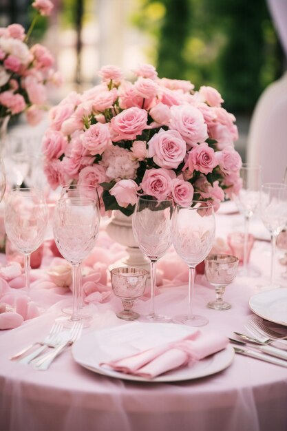 Romantische Hochzeit in Rosa