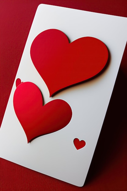 Romantische Karte mit roten Herzen