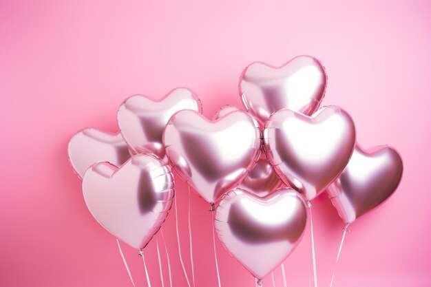 Romantische rosa herzförmige Heliumballons