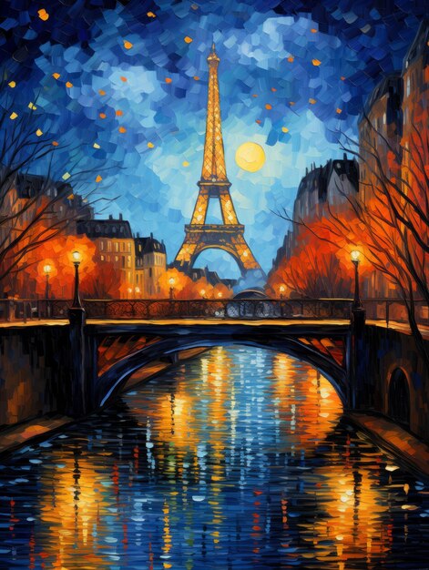 Romantischer Blick auf eine Brücke in Paris