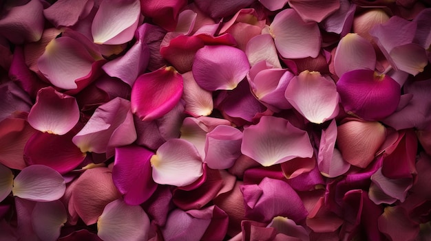 Romantischer Hintergrund mit rosa Rosenblättern zum Valentinstag