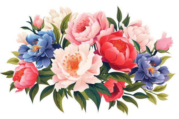 Romantisches Blumenbouquet Vintage Aquarell Illustration von rosa Blüten und Blättern auf einem botanischen Hintergrund Hochzeitskarte Zeichnung