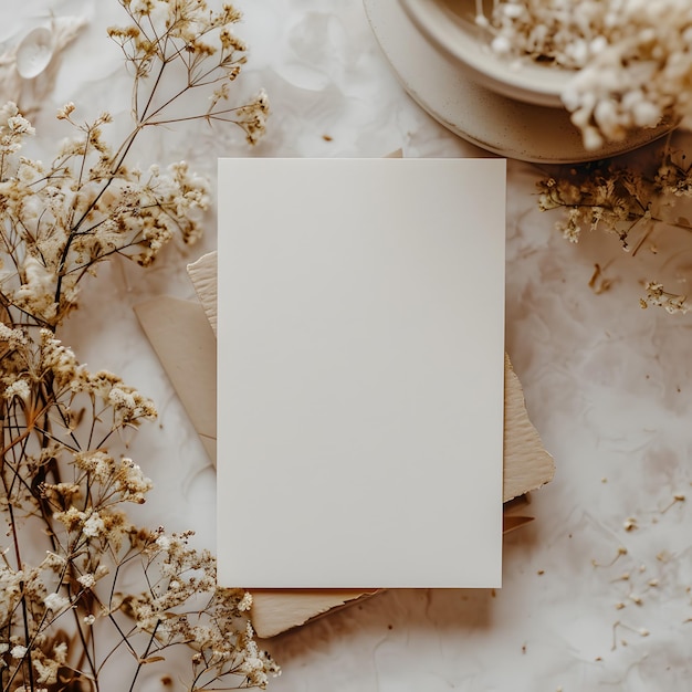 Romantisches Mockup für Hochzeitskarte Einladung Leerraum Feier