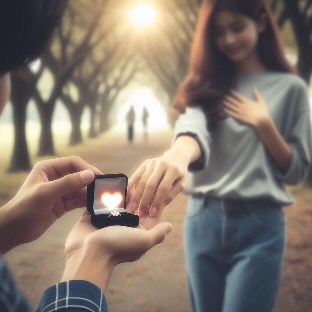 Romantisches Paar Hintergrundliebe Vorschlag Tapete 4k