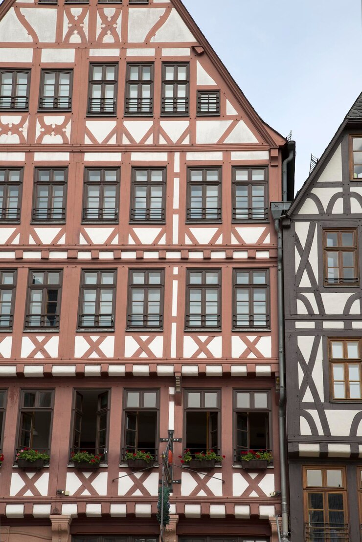 Foto romerberg square facade, frankfurt, alemanha