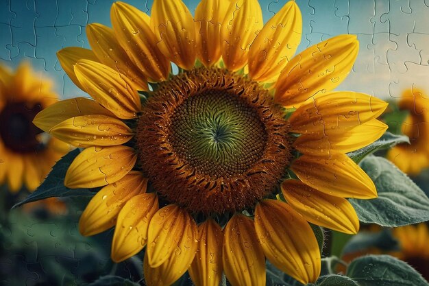 El rompecabezas con tema de girasol