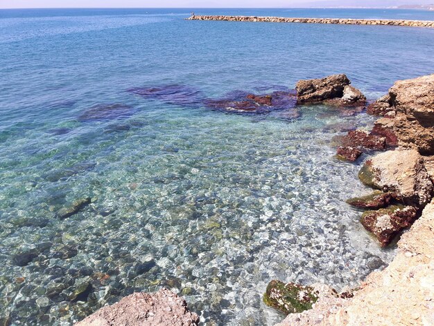 Rompeolas de torrox en la costa mediterranea de malaga