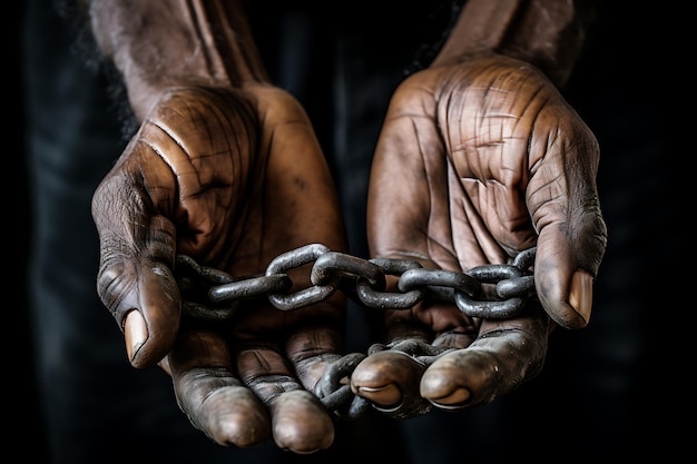 Foto rompiendo las cadenas de la injusticia