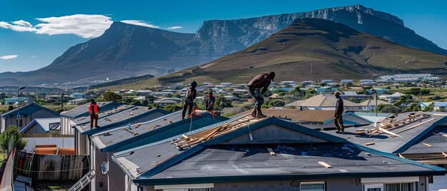 Foto roofing in the shadows trabalhadores imigrantes em comunidades fechadas da cidade do cabo um instantâneo em outubro de 2022