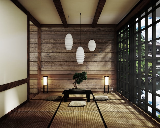 Room Japan Style - Mock up interior design. Representación 3D