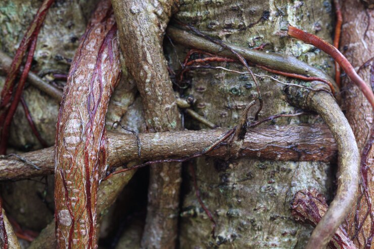 Foto roots of a banyan tree close up