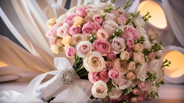 Foto ropa de bodas con flores y rosas