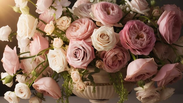 Ropa de bodas con flores y rosas