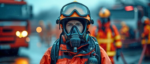 Foto ropa de bomberos jacket de equipo y casco para bomberos.