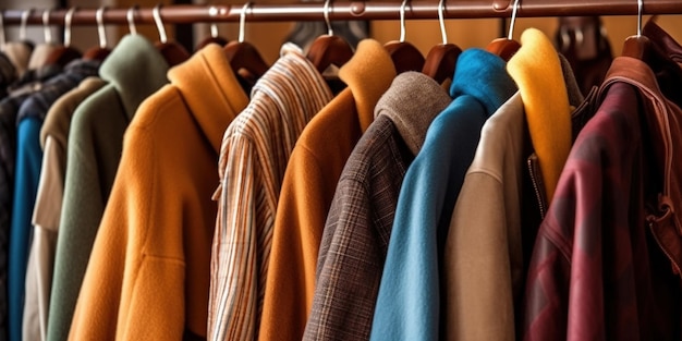 La ropa casual de xAMen en la tienda chaquetas de moda camisas cardigans en colgadores