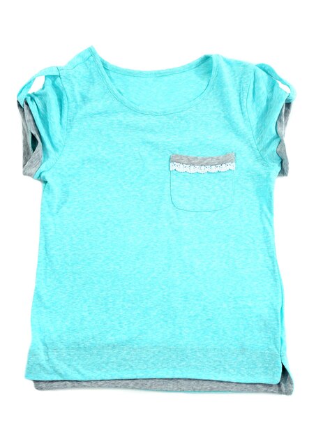 Ropa colorida para niña aislada en blanco