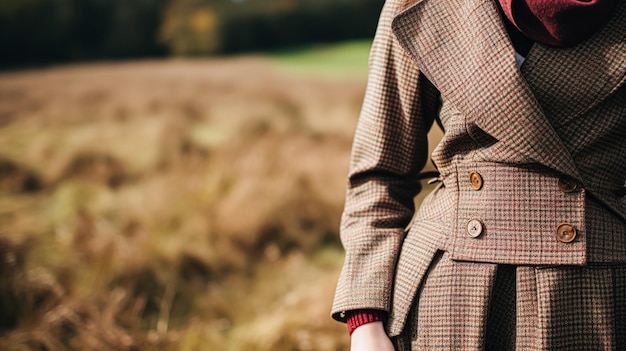 Ropa femenina de otoño invierno ropa y colección de accesorios en el estilo de moda del campo inglés aspecto clásico