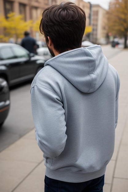 Foto ropa de hombre con capucha vista trasera