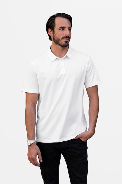 Ropa de hombre polo camisa blanca ropa informal al aire libre