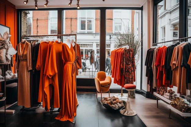 Ropa de moda en una boutique en Londres