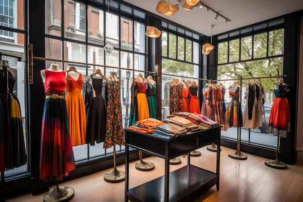 Ropa de moda en una boutique en Londres