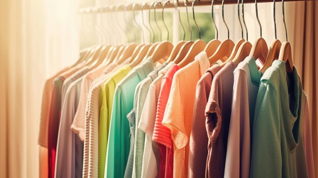 Ropa de moda en un estante