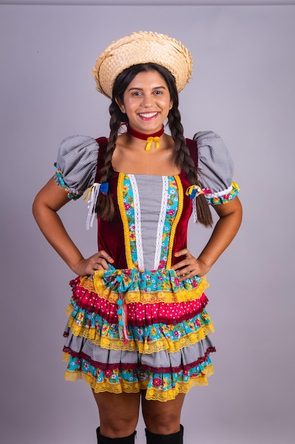 Ropa de mujer brasileña de festa junina arraial festa de sao joao Retrato vertical